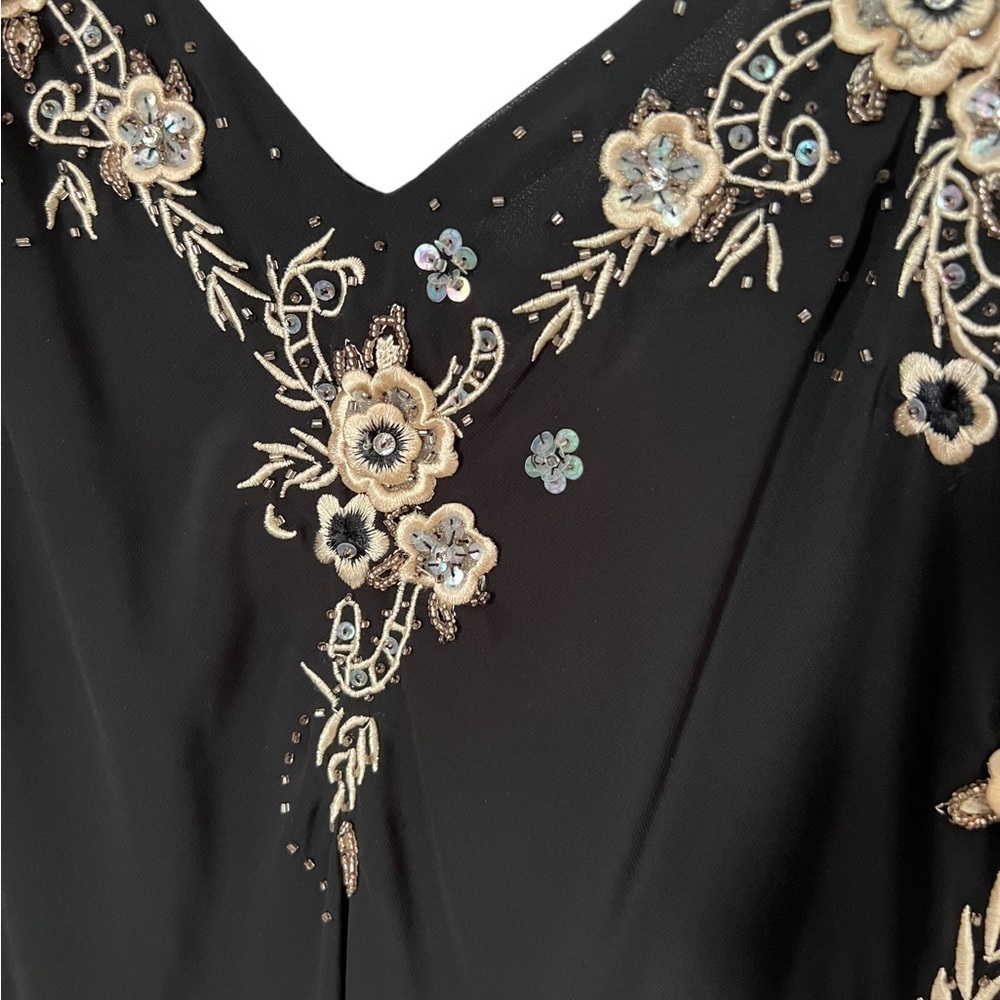 Vintage 90’s Beaded Silk Gown 14 Fairycore - Picture 3 of 6
